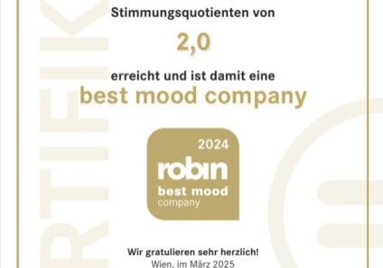 WSD permanent security – Auszeichnung als Best Mood Company 2024 mit dem Goldenen Robin